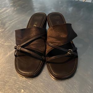 🍂Italian Shoemakers Brown Wedge Heel Sandals Size 7 1/2.